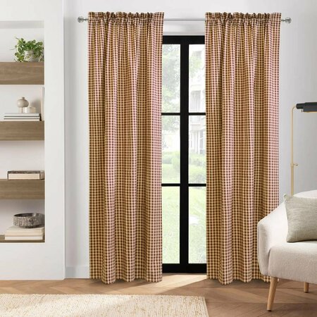 KD AMERICANA 40 x 95 in. Checkmate Pole Top Curtain Panel; Burgundy KD2842955